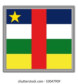Flag of Central African Republic with silver frame