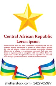 Flag of the Central African Republic, Central African Republic. Template for award design, an official document with the flag of the Central African Republic. Bright, colorful vector illustration.