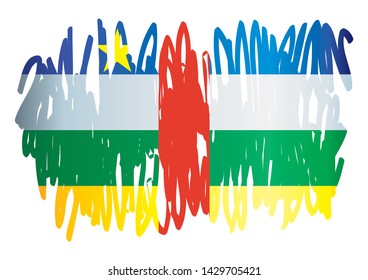 Flag of the Central African Republic, Central African Republic. Template for award design, an official document with the flag of the Central African Republic. Bright, colorful vector illustration.