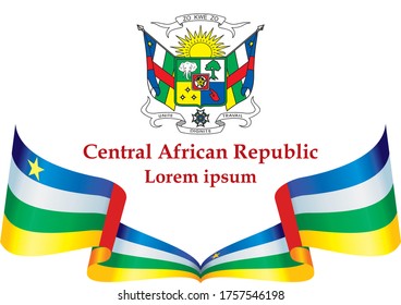 Bandera de la República Centroafricana, República Centroafricana. Plantilla para el diseño de premios, documento oficial con la bandera de la República Centroafricana. Ilustración vectorial brillante y colorida.