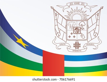 Flag of the Central African Republic, template for the award, an official document with the flag and the symbol of the Central African Republic