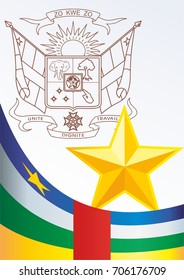 Flag of the Central African Republic, template for the award, an official document with the flag and the symbol of the Central African Republic