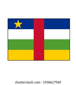 Flag of Central African Republic Vector Rectangle Icon Button for Africa Concepts. 