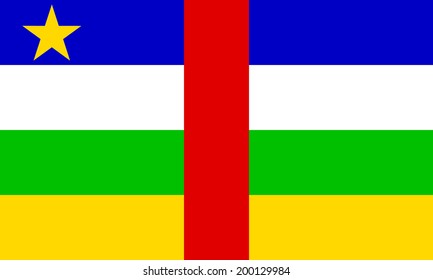 Flag of Central African Republic. Vector illustration.