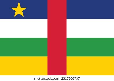 Flag of Central African Republic - Vector illustration.