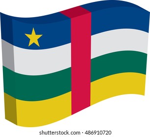 Flag of Central African Republic. Vector illustration of a stylized flag.