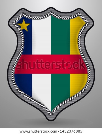Flag of Central African Republic. Vector Badge and Icon. Vertical Orientation Version