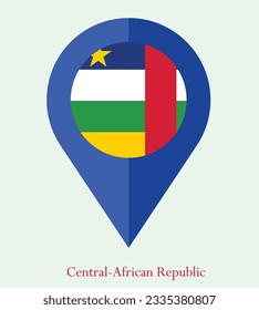 Flag of Central-African Republic, Flag of Central-African Republic Map pointer icon. Vector illustration flag pointer.