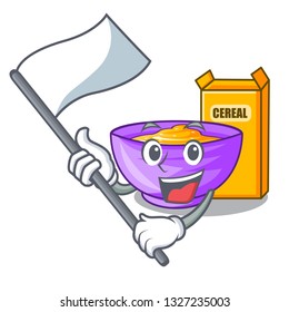 With flag cereal box isolated with the cartoons