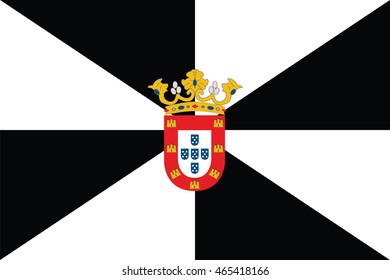 Flag of Ceuta autonomous cities of Spain. Vector illustration.