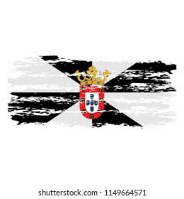 Flag of Ceuta the illustration vector on a white background, brush stroke Design Elements