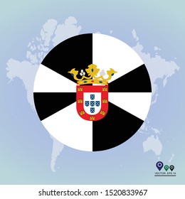 Flag of Ceuta Round Glossy Icon. Vector illustration eps 10.
