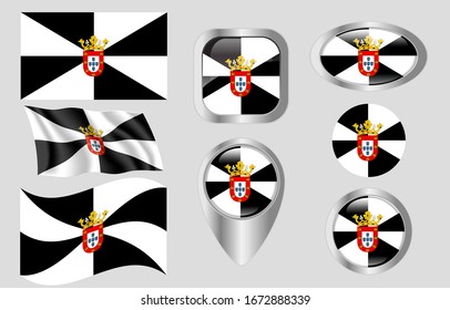 The Flag of Ceuta, Spain