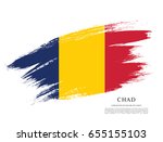 Flag of Chad, brush stroke background