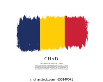 Flag of Chad, brush stroke background