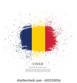 Flag of Chad, brush stroke background