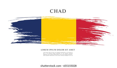 Flag of Chad, brush stroke background