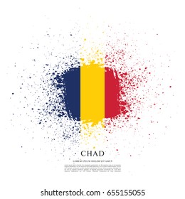 Flag of Chad, brush stroke background