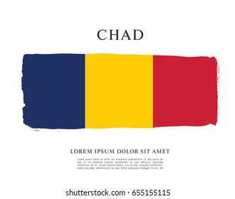 Flag of Chad, brush stroke background