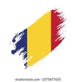Flag of Chad Grunge Brush Stroke Style vector