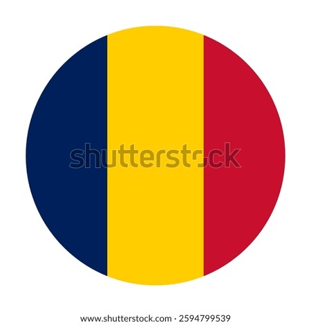 Flag of Chad round shape, national symbol