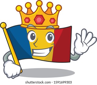 Flag chad Scroll A stylized of King on cartoon character design