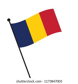 Flag of Chad , Chad flag waving isolated vector illustration