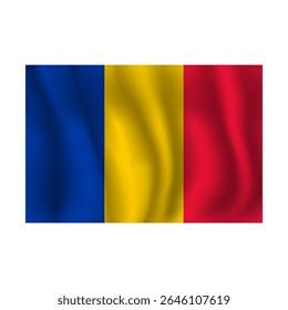 Bandeira do Chade ondulações ao vento, com dobras 3d