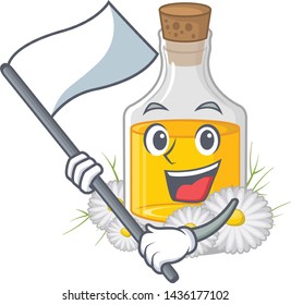 With flag chamomile oil placed in cartoon bottle