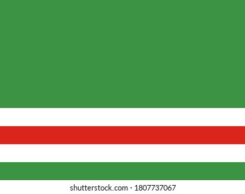 Flag of the Chechen Republic of Ichkeria. Green-white-red vector illustration