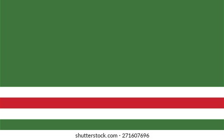 Flag of Chechen Republic of Ichkeria. Vector illustration in official colors