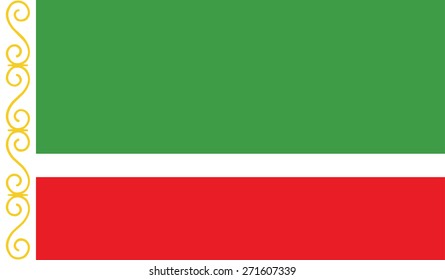 Flag of Chechen Republic. in official colors