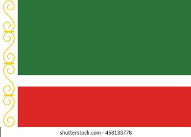 Flag of Chechen Republic. in official colors
