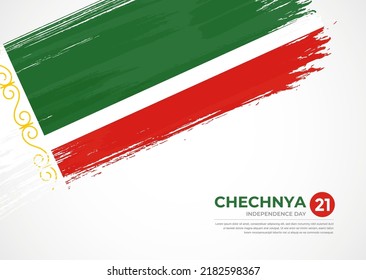 Bandera de Chechenia con fondo de textura de pincel pintado creativamente