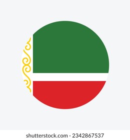 Flag of Chechnya. Flag icon. Standard color. Circle icon flag. Computer illustration. Digital illustration. Vector illustration.