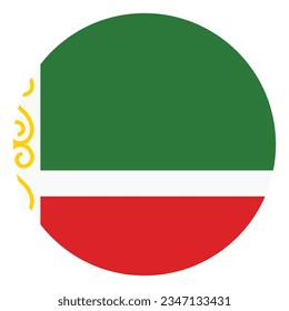 Flag of Chechnya. Flag icon. Standard color. Circle icon flag. Computer illustration. Digital illustration. Vector illustration.