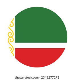 Flag of Chechnya. Flag icon. Standard color. Circle icon flag. Computer illustration. Digital illustration. Vector illustration.