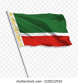 FLAG OF Chechnya WITH A TRANSPARENT BACKGROUND. VECTOR ILLUSTRATION