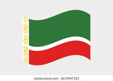 Flag of Chechnya. Chechnya wavy flag digital vector illustration. Fluttering flag.