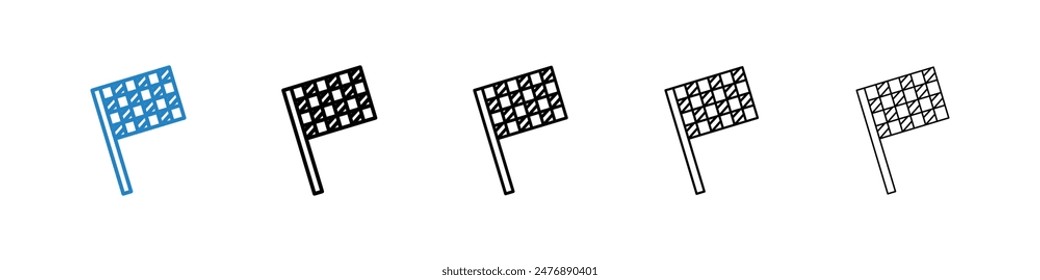 Flag checkered black and white vector icon