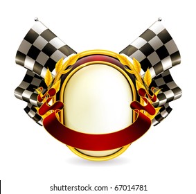 Flag checkered emblem, eps10