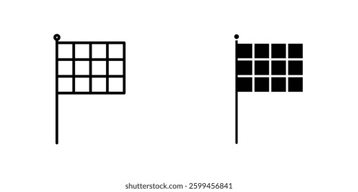 Flag checkered flat simple vector icons illustration set.
