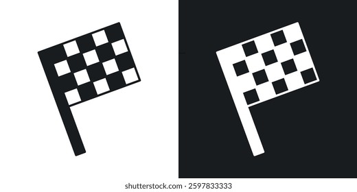 Flag checkered icon symbol collection on white background.