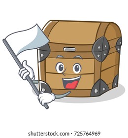 With flag chest character cartoon style