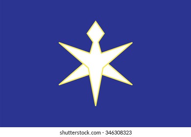 Flag of Chiba prefecture of Japan. Vector illustration.