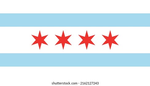 Flag of Chicago - Illinois - United States emblem graphic element Illustration template design
