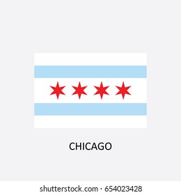 Flag of Chicago - Illinois - United States Vector Illustration