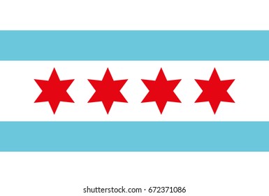 Flag of Chicago in vector