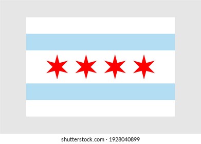 Flag of Chicago Vector Original Colors and Aspect Ratio