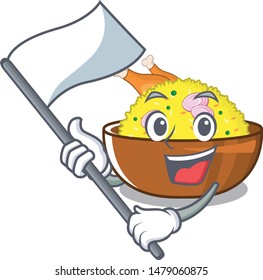 With flag chicken biryani with in cartoon shape